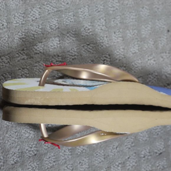 Brighton Size 7/8 Beach Scene Flip Flops with Starfish Accent - Picture 3 of 5